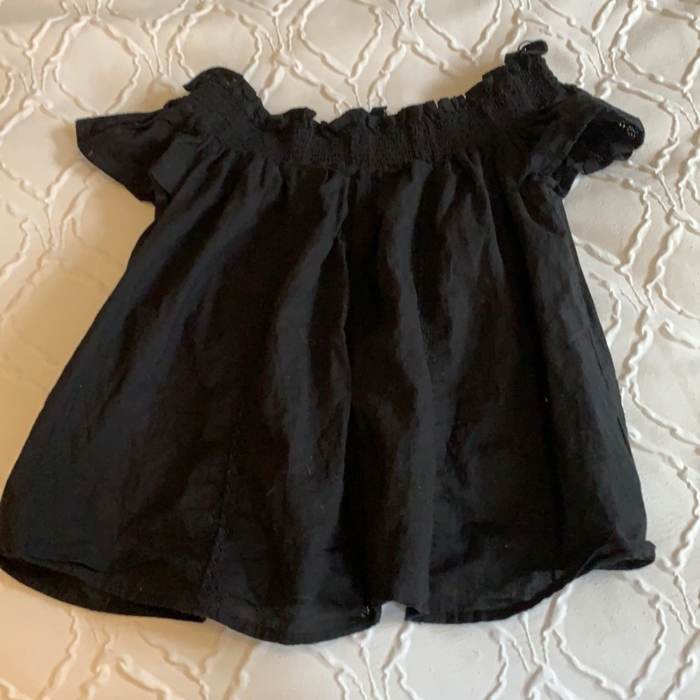 Black off the shoulder shirt